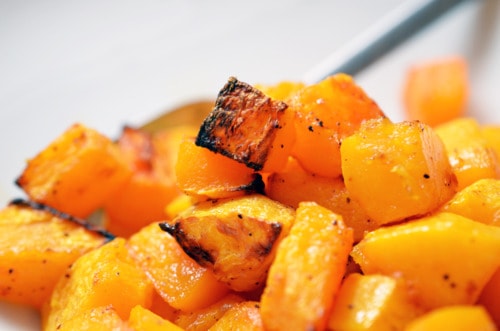 A plate of paleo and Whole30 roasted butternut squash.