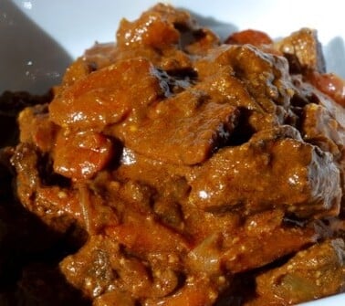 A bowl of Rogan Josh. A paleo and Whole30 Indian lamb stew.