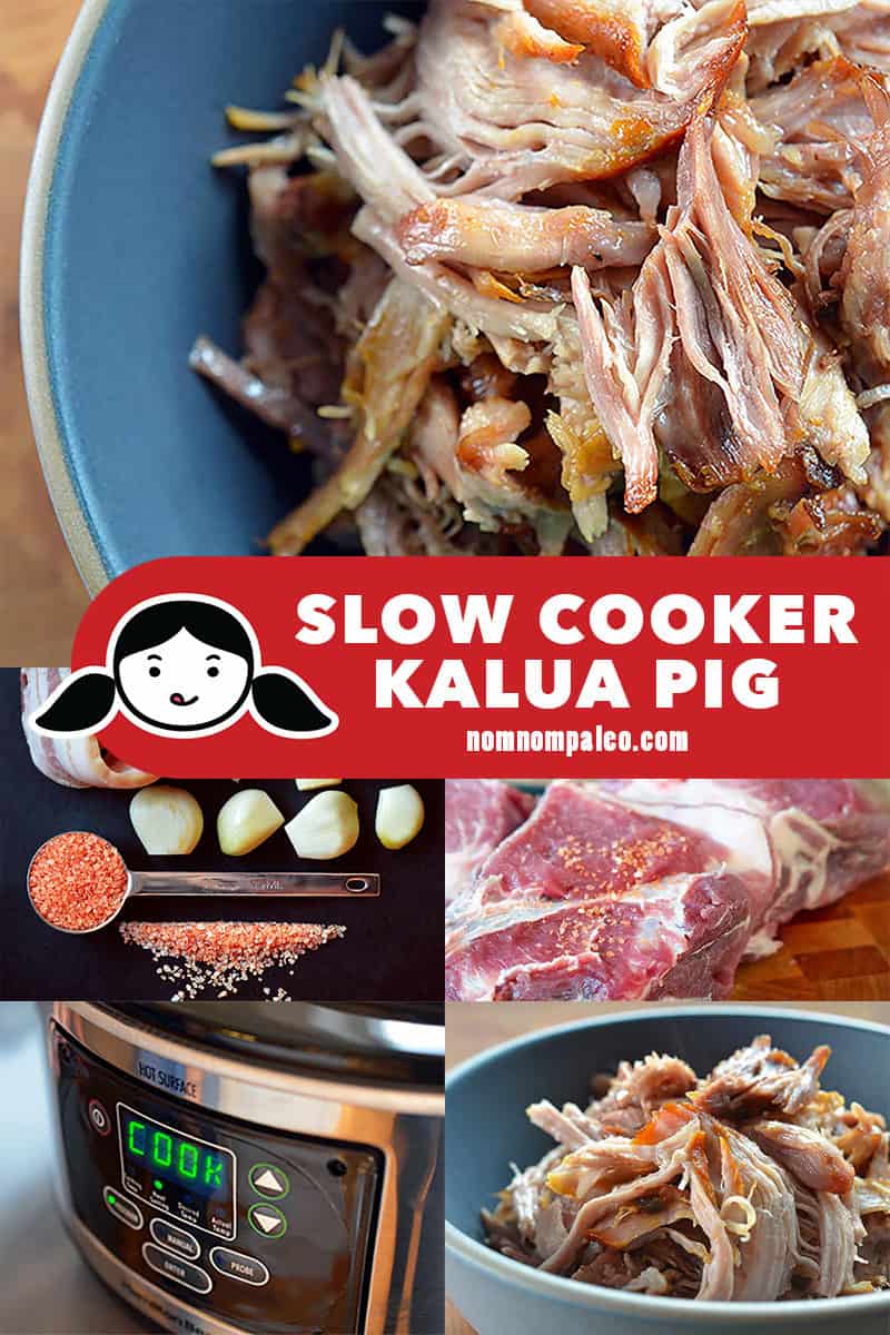 A collage of the cooking steps for Slow Cooker Kalua Pig.