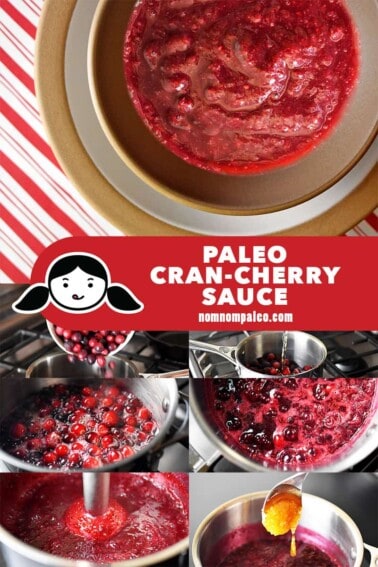 The step-by-step photos on how to make paleo Cran-cherry sauce, a Nom Nom Paleo recipe.