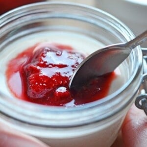 Panna Cotta with Strawberry Balsamic Compote by Michelle Tam https://nomnompaleo.com