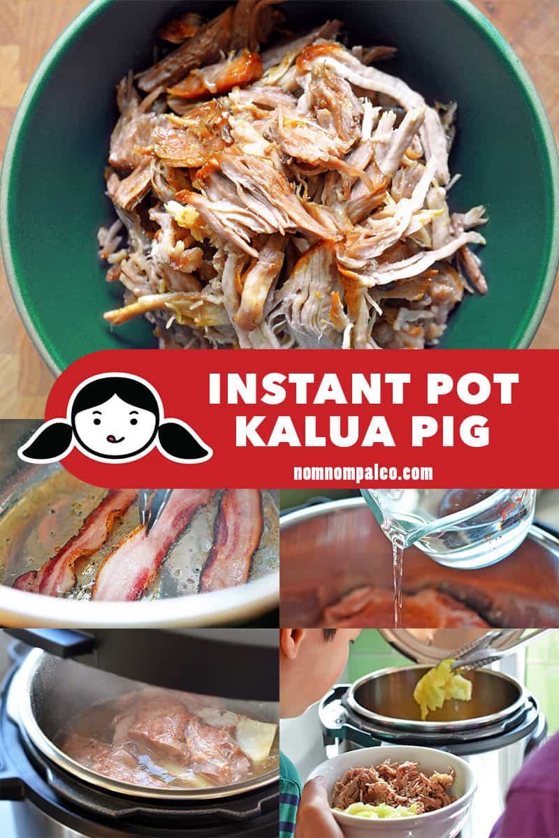 A collage of the cooking steps for Instant Pot Kalua Pig.