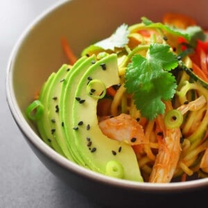 Spicy Thai Chicken Zoodle Salad by Michelle Tam https://nomnompaleo.com