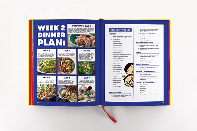 A photo of the Week 2 dinner plan from Ready or Not! 150+ Make-Ahead, Make-Over, and Make-Now Recipes by Nom Nom Paleo