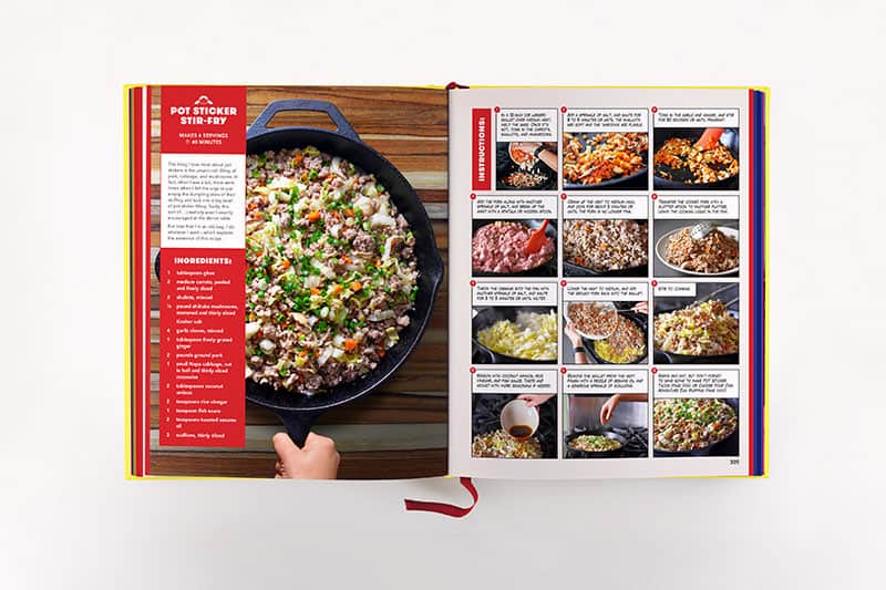 A photo of the Pot-Sticker Stir-Fry recipe layout from Ready or Not! 150+ Make-Ahead, Make-Over, and Make-Now Recipes by Nom Nom Paleo