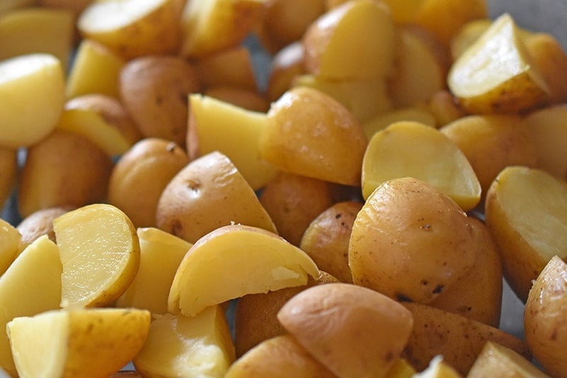 A closeup of cooked potatoes right out of the Instant Pot