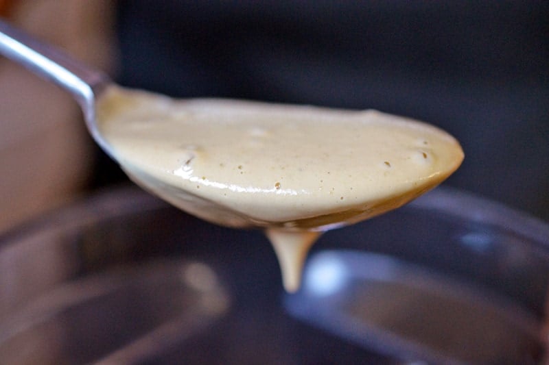 A spoonful of Tonnato Sauce right out of the blender.