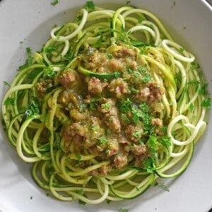 Instant Pot Zucchini Bolognese by Michelle Tam https://nomnompaleo.com