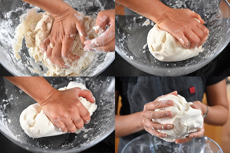 Add enough water until you can knead the Paleo Pot Sticker dough into a non-sticky ball.
