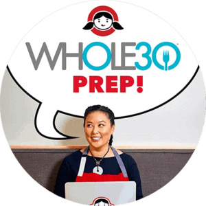 Michelle Tam of Nom Nom Paleo is pictured saying Whole30 prep!