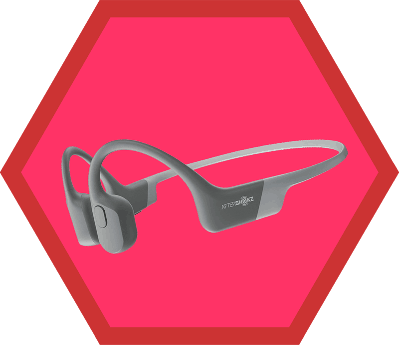 A pair of AfterShokz Aeropex Open-Ear Wireless Bone Conduction Headphones in space gray, a pick on Nom Nom Paleo's 2019 holiday gift guide