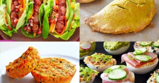 A collage of Nom Nom Paleo recipe ideas that make healthy school lunches.