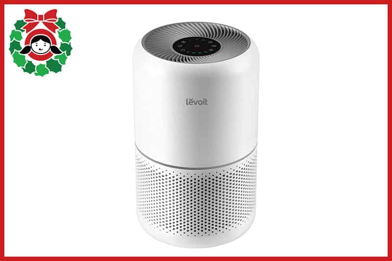 A front view of a white Levoit air purifier, an item on the 2020 Holiday Gift Guide from Nom Nom Paleo