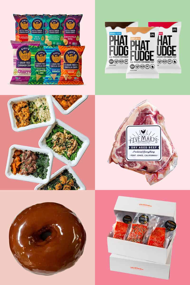 A collection of food gifts from Nom Nom Paleo's Holiday Gift Guide 2021