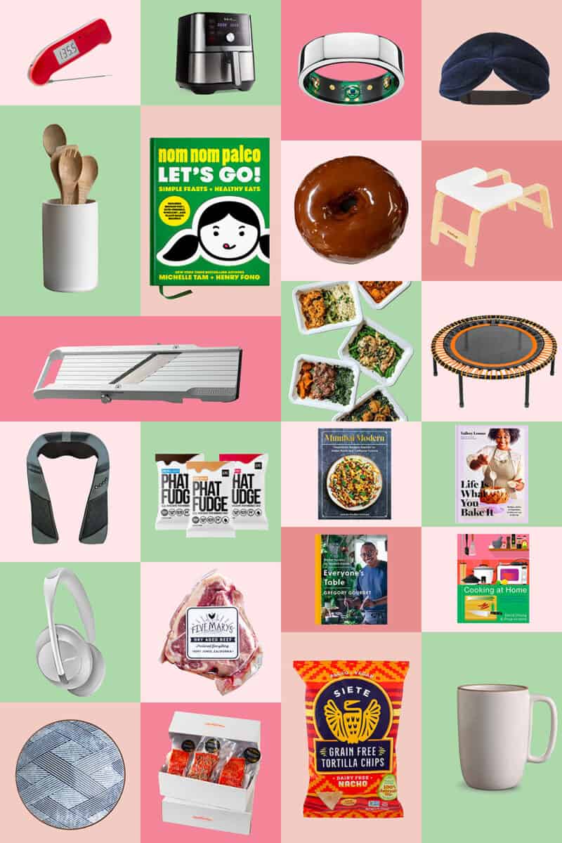 A collection of items from Nom Nom Paleo's Holiday Gift Guide 2021