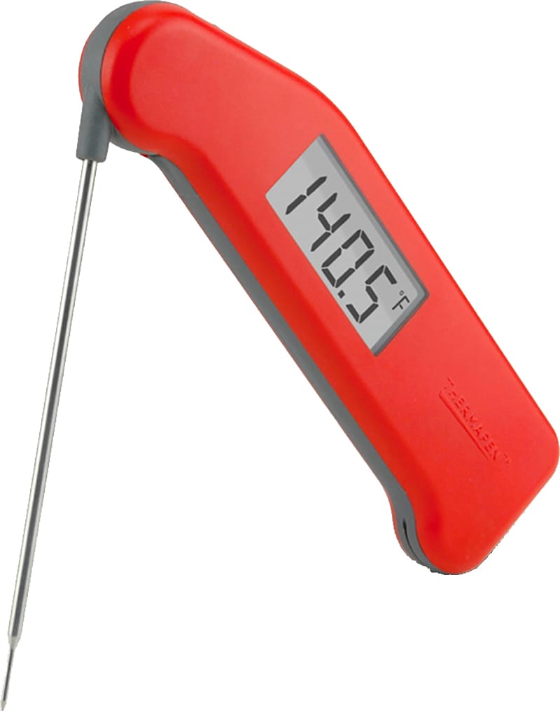 A Thermapen One in red color.