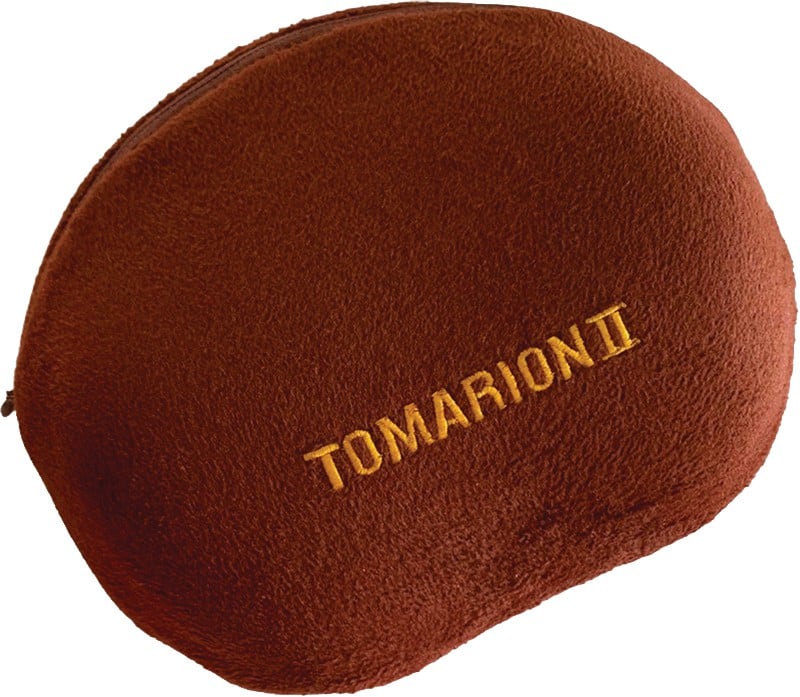 A brown Tomarion II portable heating pad.